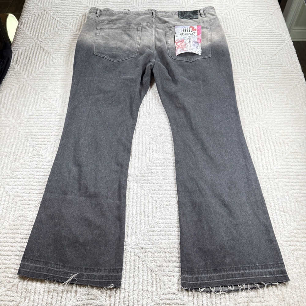 Rebel Vengeance Stacked Jeans Men
44x34 Grey Distressed Wide Leg Baggy Y2K - Picture 2 of 16